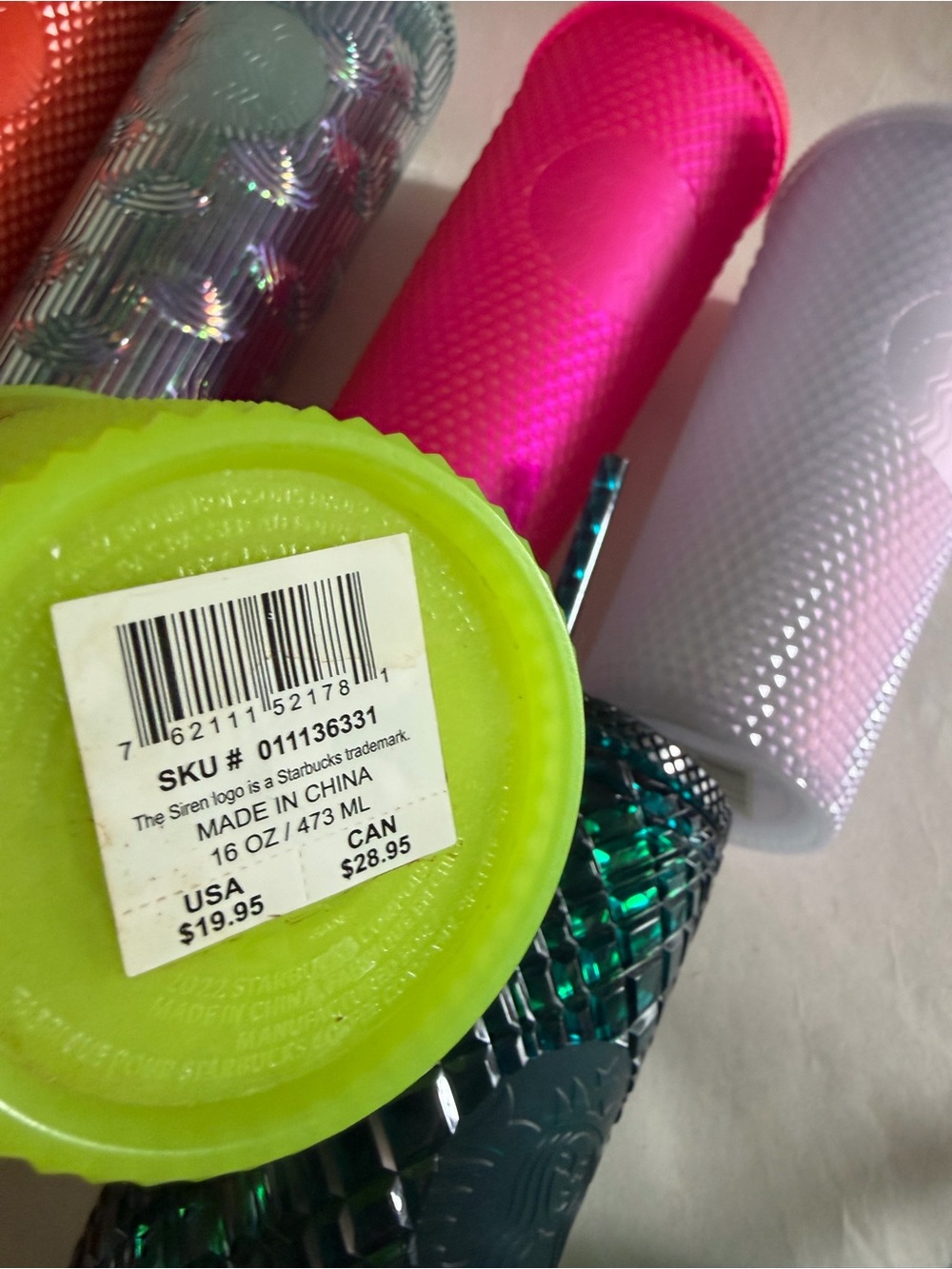 11 NWT Starbucks Textured Studded Tumbler Collection - Bright Multi Colors - Picture 7 of 8